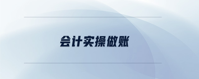 會計實操做賬
