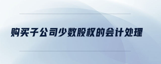 購買子公司少數(shù)股權(quán)的會計處理