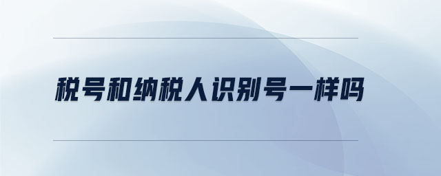 稅號和納稅人識別號一樣嗎