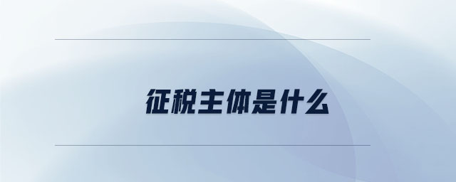 征稅主體是什么 征稅主體是什么