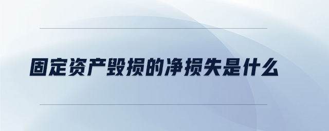 固定資產(chǎn)毀損的凈損失是什么