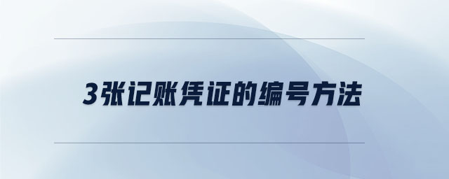 3張記賬憑證的編號方法 3張記賬憑證的編號方法