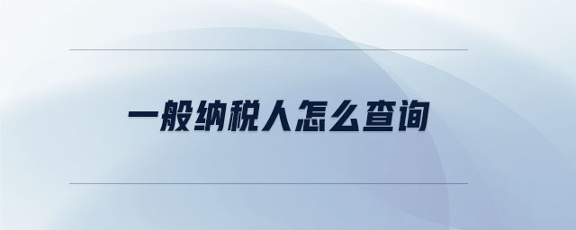 一般納稅人怎么查詢 一般納稅人怎么查詢