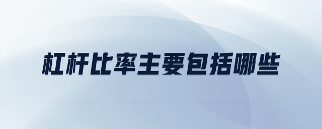 杠桿比率主要包括哪些 杠桿比率主要包括哪些