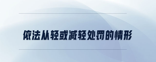 依法從輕或減輕處罰的情形