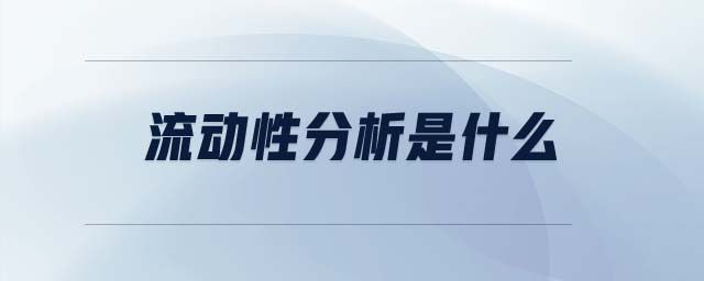 流動(dòng)性分析是什么