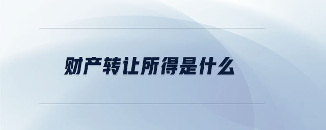 財產(chǎn)轉(zhuǎn)讓所得是什么