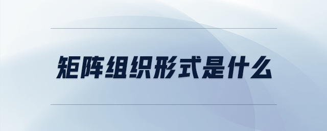 矩陣組織形式是什么