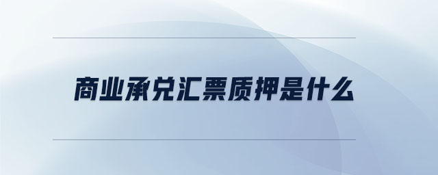 商業(yè)承兌匯票質(zhì)押是什么 商業(yè)承兌匯票質(zhì)押是什么