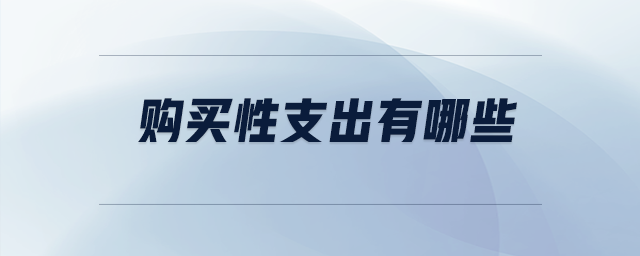 購買性支出有哪些