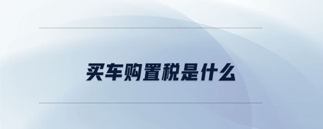 買車購置稅是什么 買車購置稅是什么