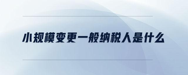 小規(guī)模變更一般納稅人是什么 小規(guī)模變更一般納稅人是什么