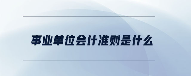事業(yè)單位會計準(zhǔn)則是什么