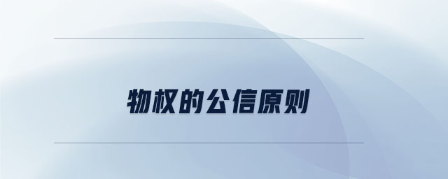 物權(quán)的公信原則