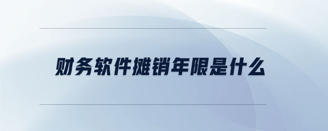 財(cái)務(wù)軟件攤銷年限是什么