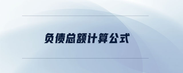 負(fù)債總額計算公式