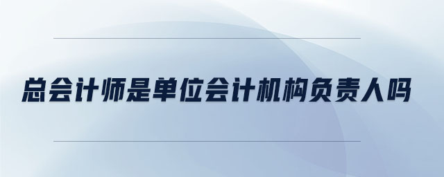 總會(huì)計(jì)師是單位會(huì)計(jì)機(jī)構(gòu)負(fù)責(zé)人嗎