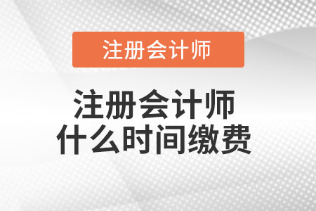 注冊會計師什么時間繳費