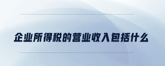 企業(yè)所得稅的營(yíng)業(yè)收入包括什么
