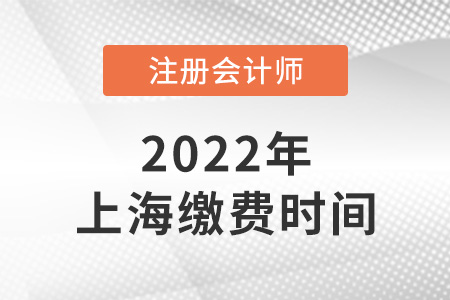 2022年上海市松江區(qū)注冊會計師考試繳費時間是哪天？
