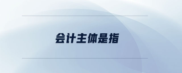 會(huì)計(jì)主體是指 會(huì)計(jì)主體是指