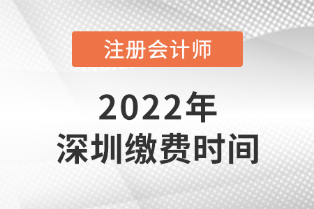 深圳2022年注冊會計師考試?yán)U費(fèi)時間