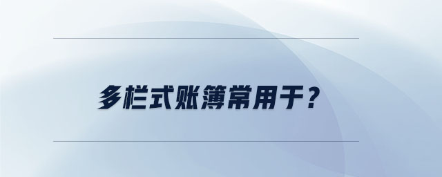 多欄式賬簿常用于？