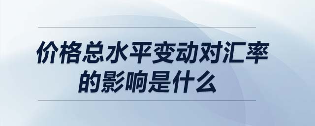 價(jià)格總水平變動(dòng)對匯率的影響是什么