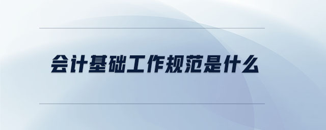 會計基礎(chǔ)工作規(guī)范是什么 會計基礎(chǔ)工作規(guī)范是什么