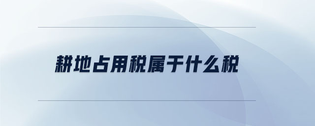 耕地占用稅屬于什么稅 耕地占用稅屬于什么稅