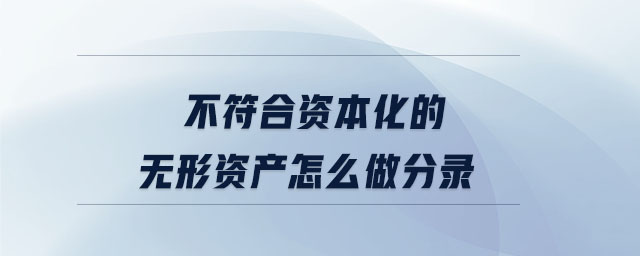 不符合資本化的無(wú)形資產(chǎn)怎么做分錄