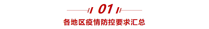 各地區(qū)疫情防控要求匯總