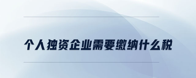個人獨資企業(yè)需要繳納什么稅 個人獨資企業(yè)需要繳納什么稅
