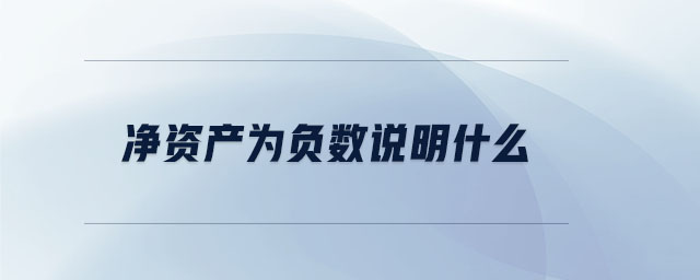 凈資產(chǎn)為負數(shù)說明什么