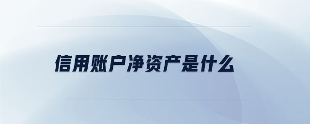信用賬戶凈資產(chǎn)是什么 信用賬戶凈資產(chǎn)是什么