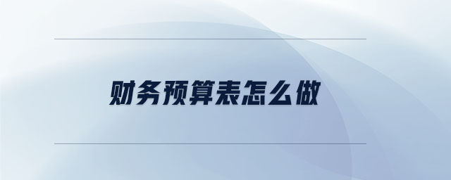財(cái)務(wù)預(yù)算表怎么做