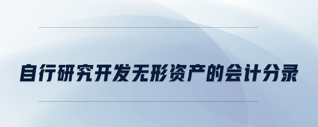 自行研究開(kāi)發(fā)無(wú)形資產(chǎn)的會(huì)計(jì)分錄