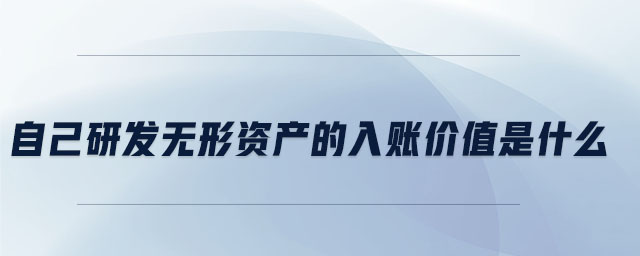 自己研發(fā)無形資產(chǎn)的入賬價值是什么