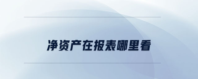 凈資產(chǎn)在報表哪里看 凈資產(chǎn)在報表哪里看