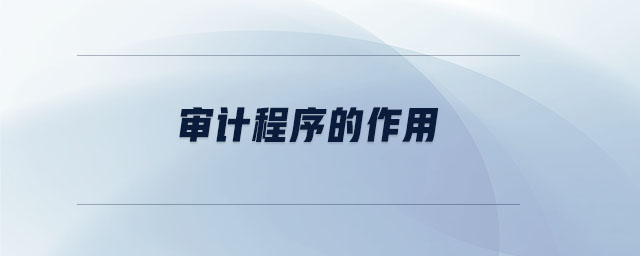 審計(jì)程序的作用