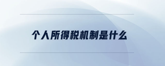 個人所得稅機(jī)制是什么