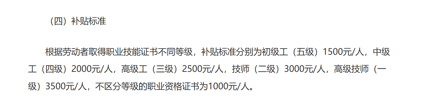 補(bǔ)貼標(biāo)準(zhǔn)