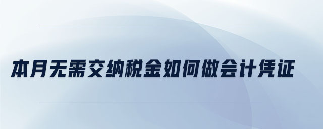 本月無需交納稅金如何做會計憑證