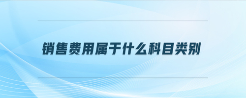 銷售費(fèi)用屬于什么科目類別