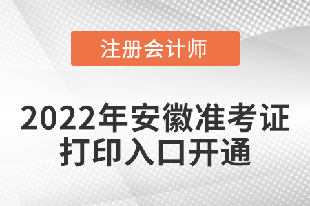 2022年安徽省安慶注冊(cè)會(huì)計(jì)師考試準(zhǔn)考證打印入口已開通！