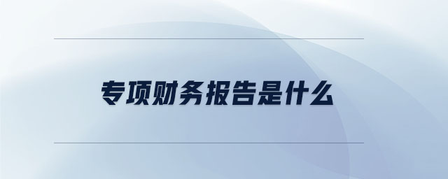 專(zhuān)項(xiàng)財(cái)務(wù)報(bào)告是什么