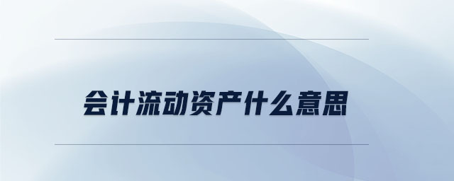 會計流動資產(chǎn)什么意思