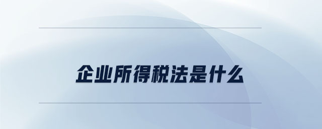 企業(yè)所得稅法是什么