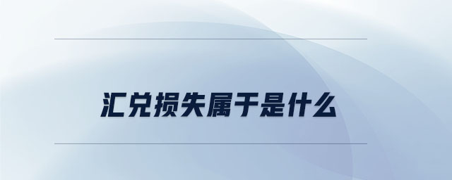 匯兌損失屬于是什么