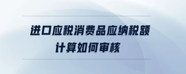 進(jìn)口應(yīng)稅消費(fèi)品應(yīng)納稅額計(jì)算如何審核 進(jìn)口應(yīng)稅消費(fèi)品應(yīng)納稅額計(jì)算如何審核